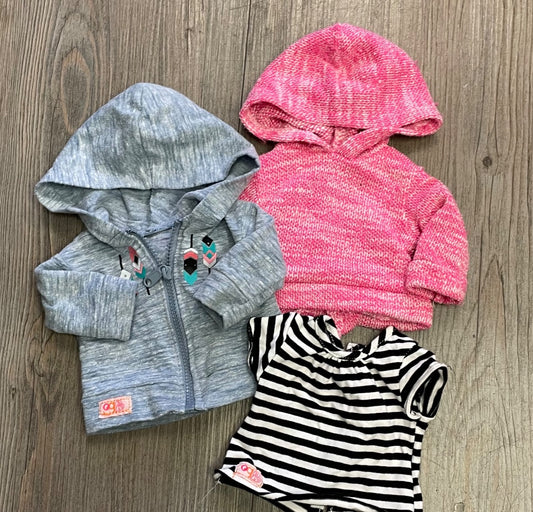 Multi Colour Our Generation Hoodies/Tees, 18 inch Doll