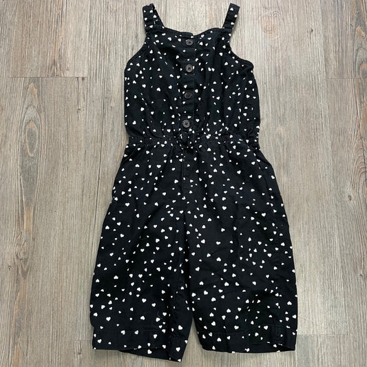 Black  Hearts Print Oshkosh Romper, 3Y