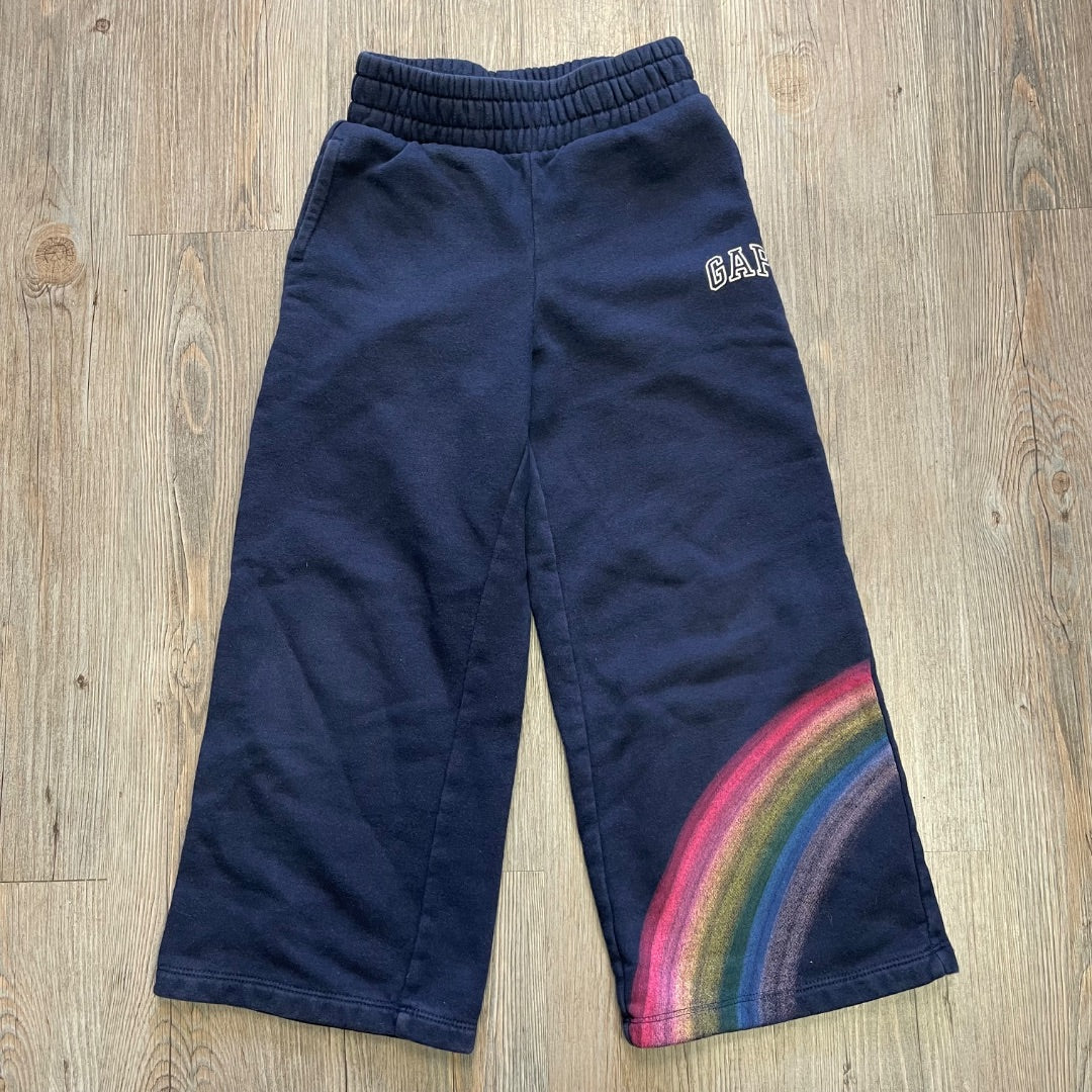 Navy Rainbow Print Gap Sweat Pants, 6-7Y