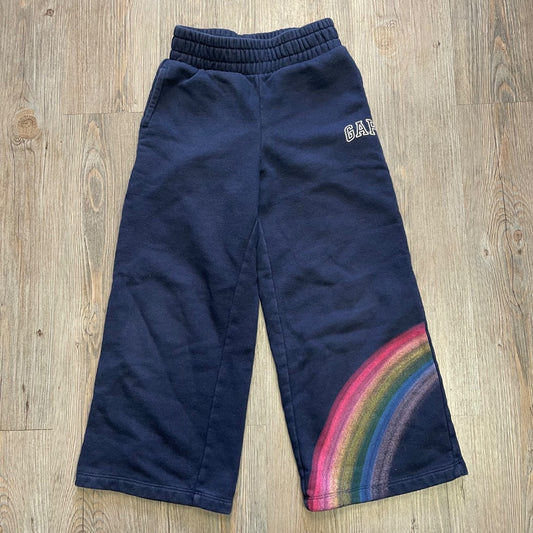 Navy Rainbow Print Gap Sweat Pants, 6-7Y
