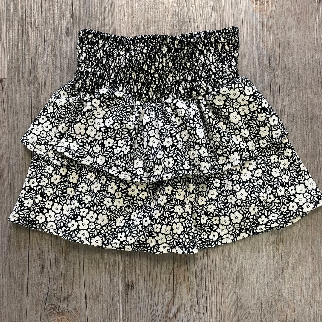 Floral Black White Zara Skirt, 6Y
