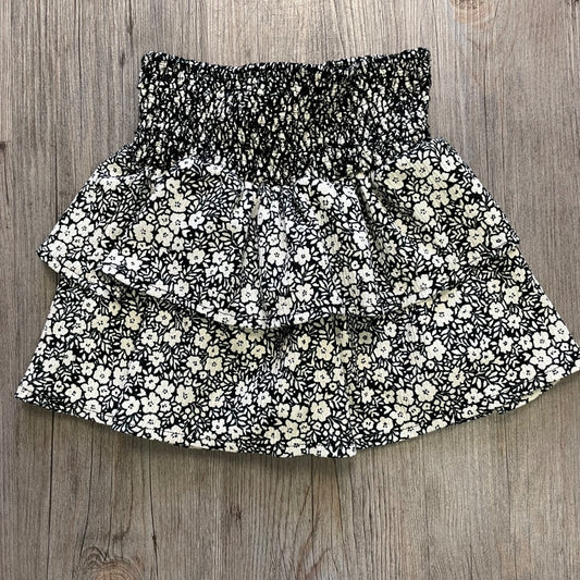 Floral Black White Zara Skirt, 6Y