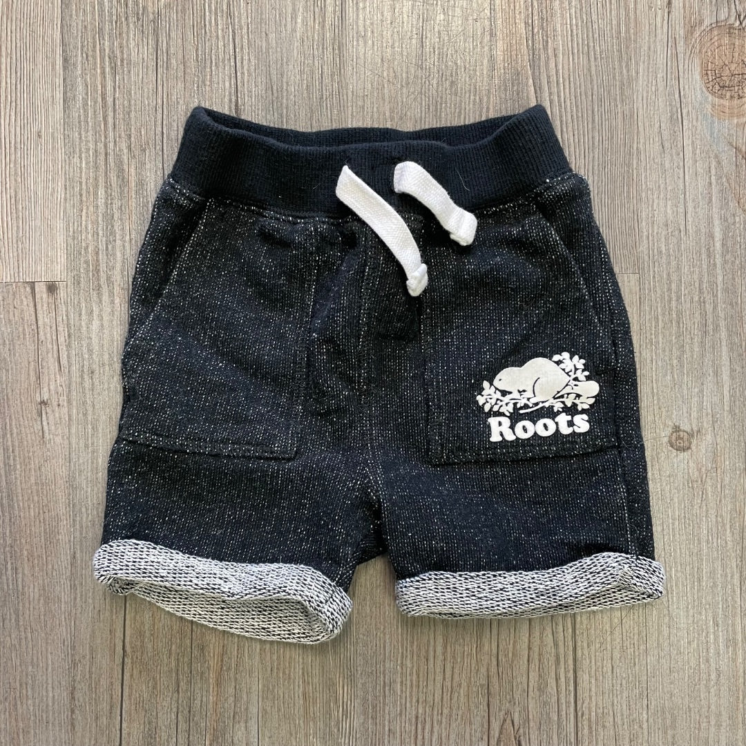 Salt & Pepper Roots Elastic Waist Shorts, 12-18M