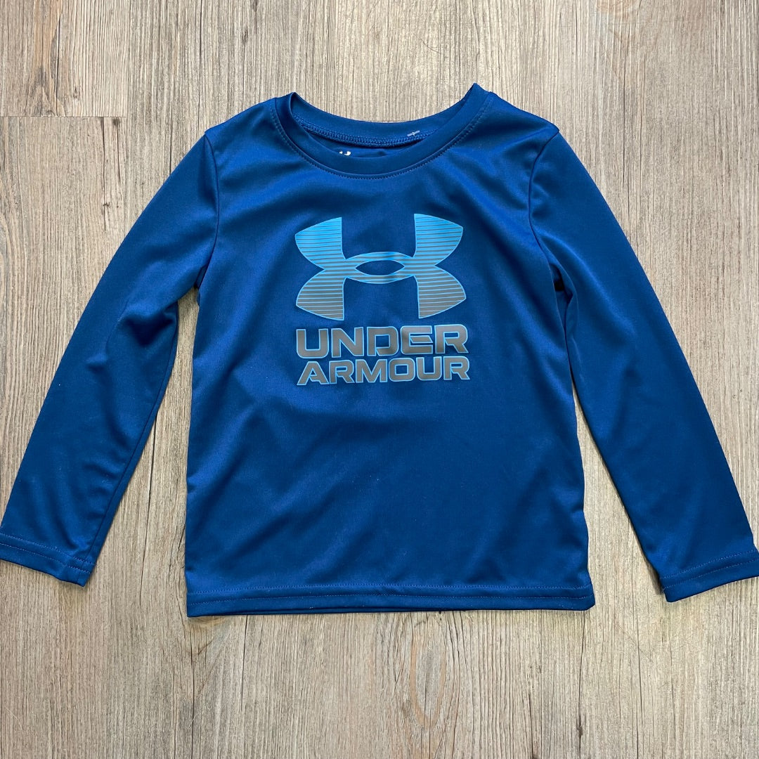 Blue Under Armour LS Active Tee, 2Y