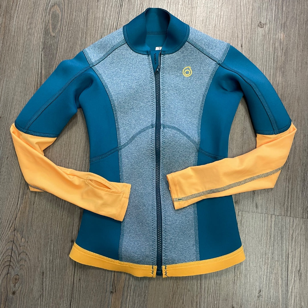 Blue Yellow Decathlon LS Subea Neoprene Swimming jacket, 10Y