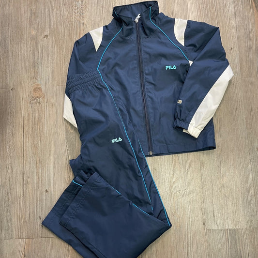 Navy Fila 2PC Windbreaker Track Set, 6-8Y