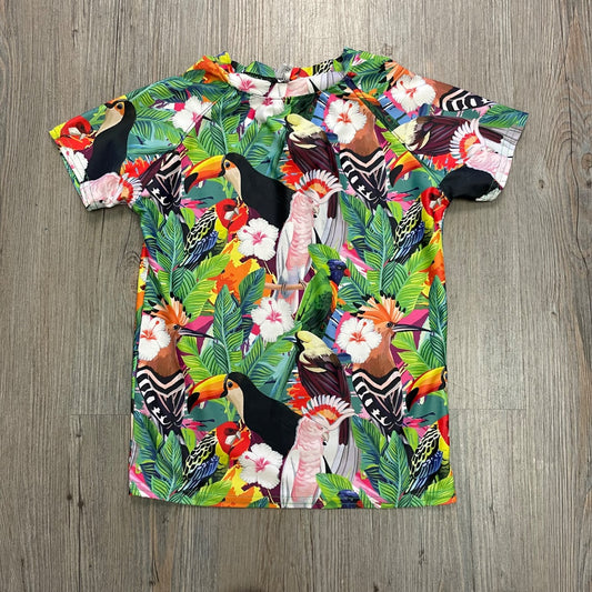 Tropical Birds Print  SSL Rashguards, 7-8Y