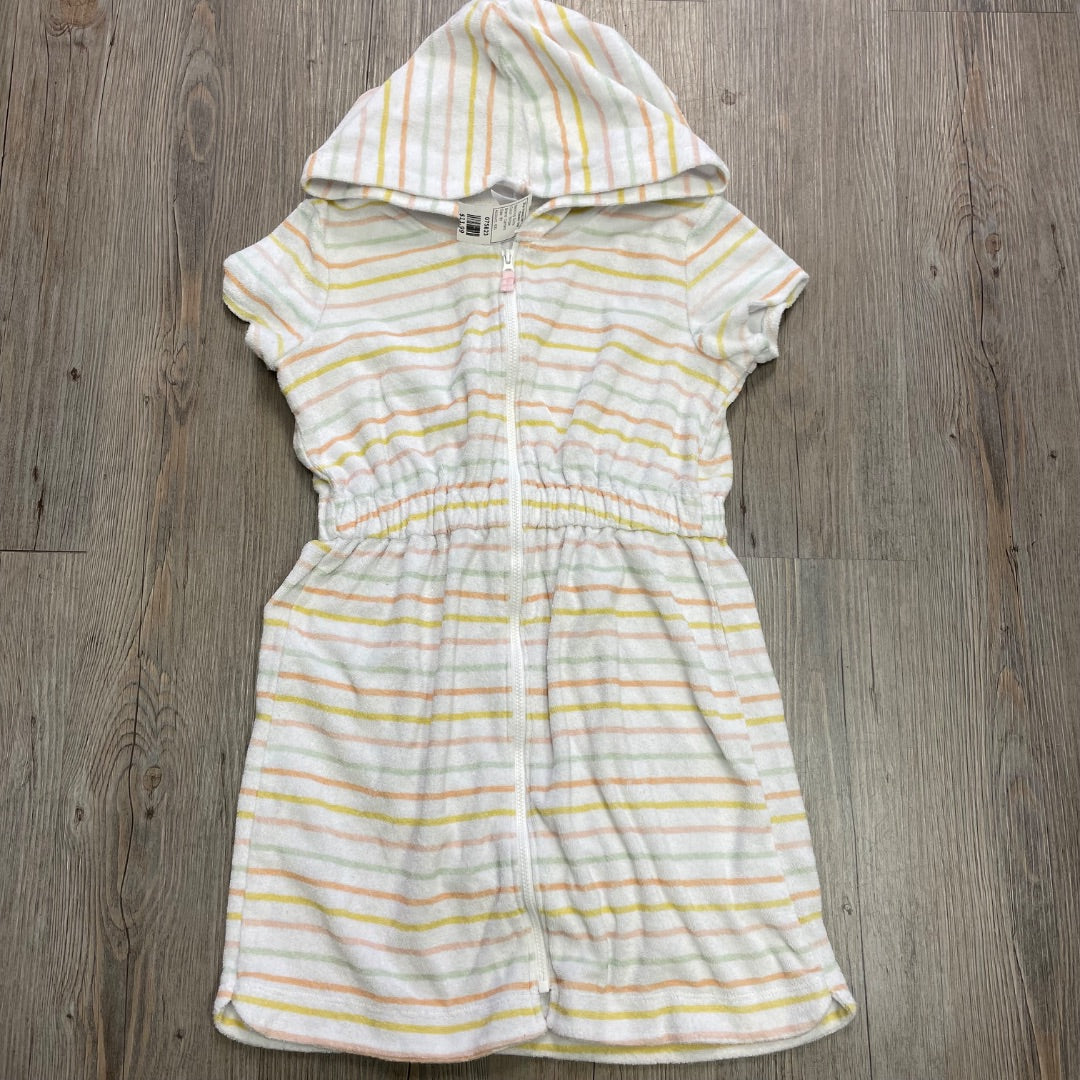 Stripe Carters Zip Hooded Terry Cover Up, 8Y