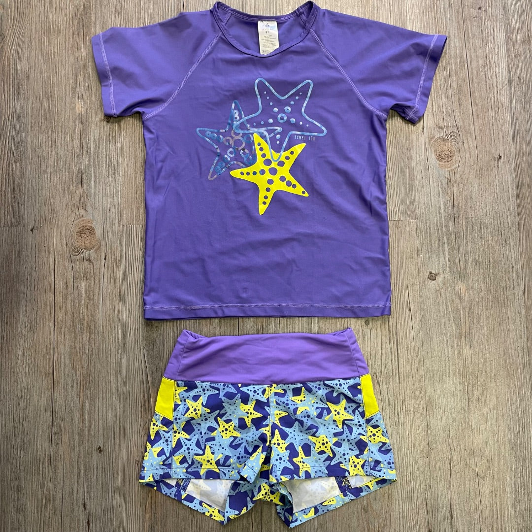 Purple Level 6 2PC Swimming Set, 9-10Y