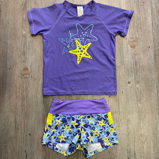 Purple Level 6 2PC Swimming Set, 9-10Y