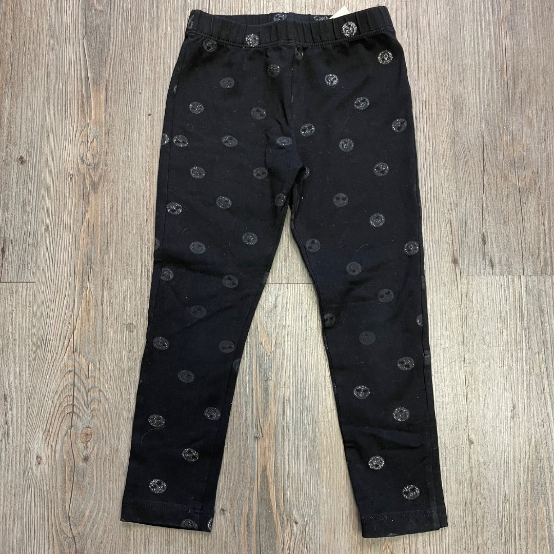 Silver Polka Dot Circus Legging, 6Y