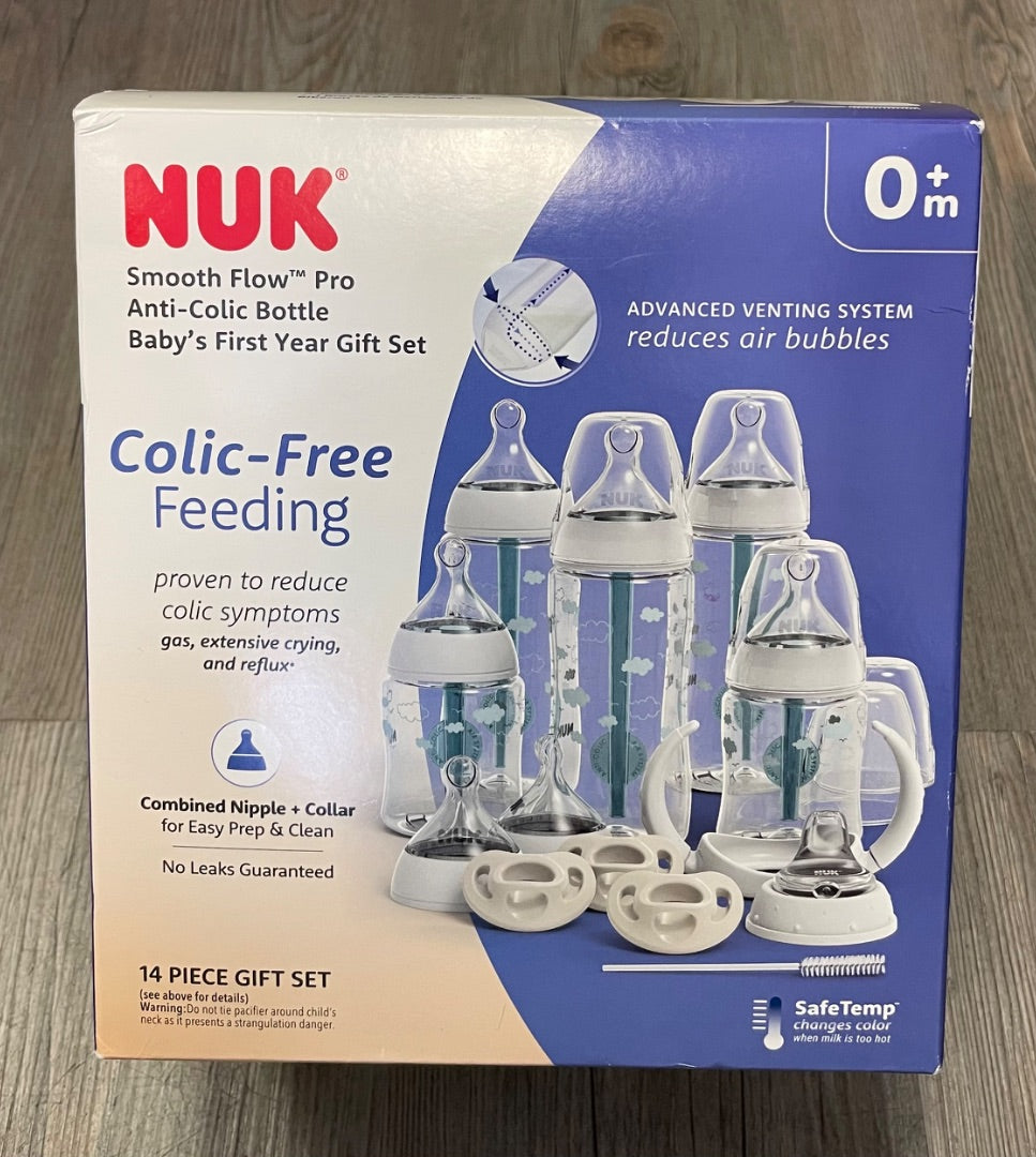 Clear/ Cloud Print NUK Baby Bottles, 0M+