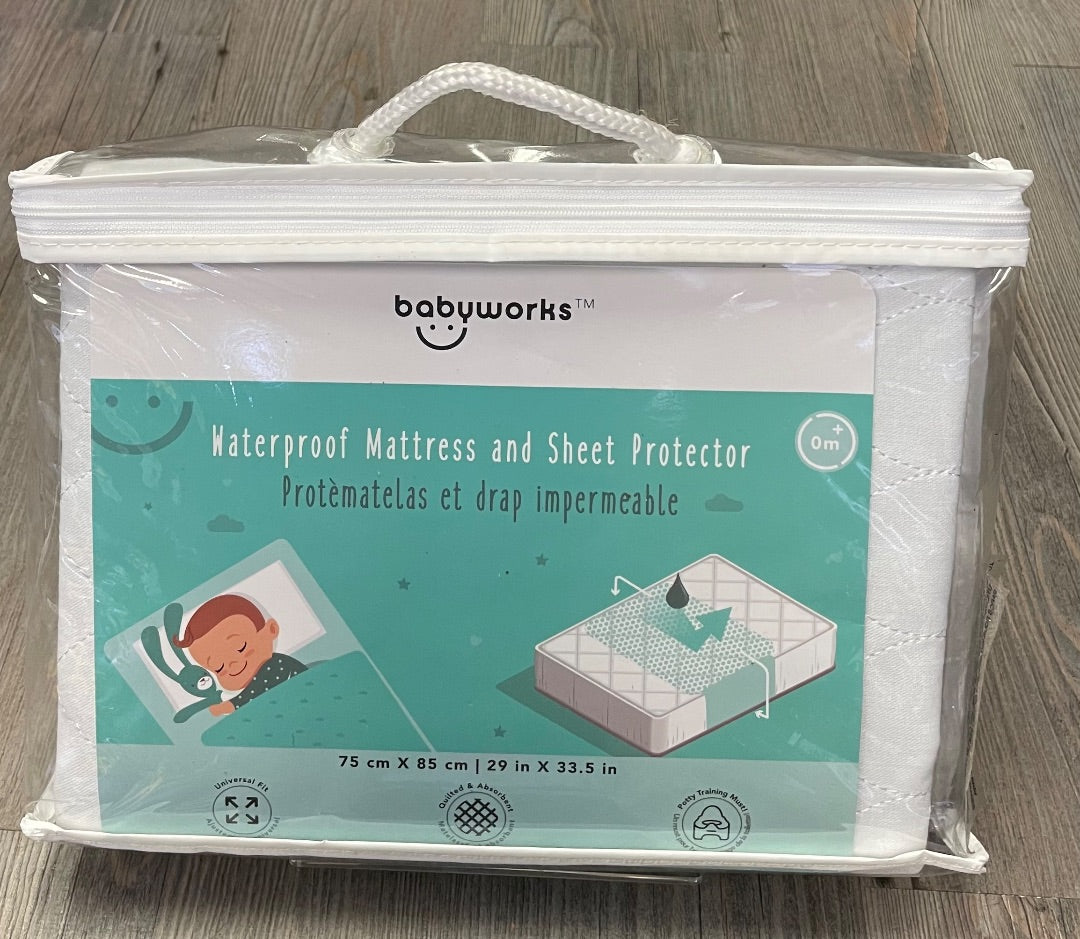 White Baby Works Waterproof Mattress And Sheet Protector, 0M+