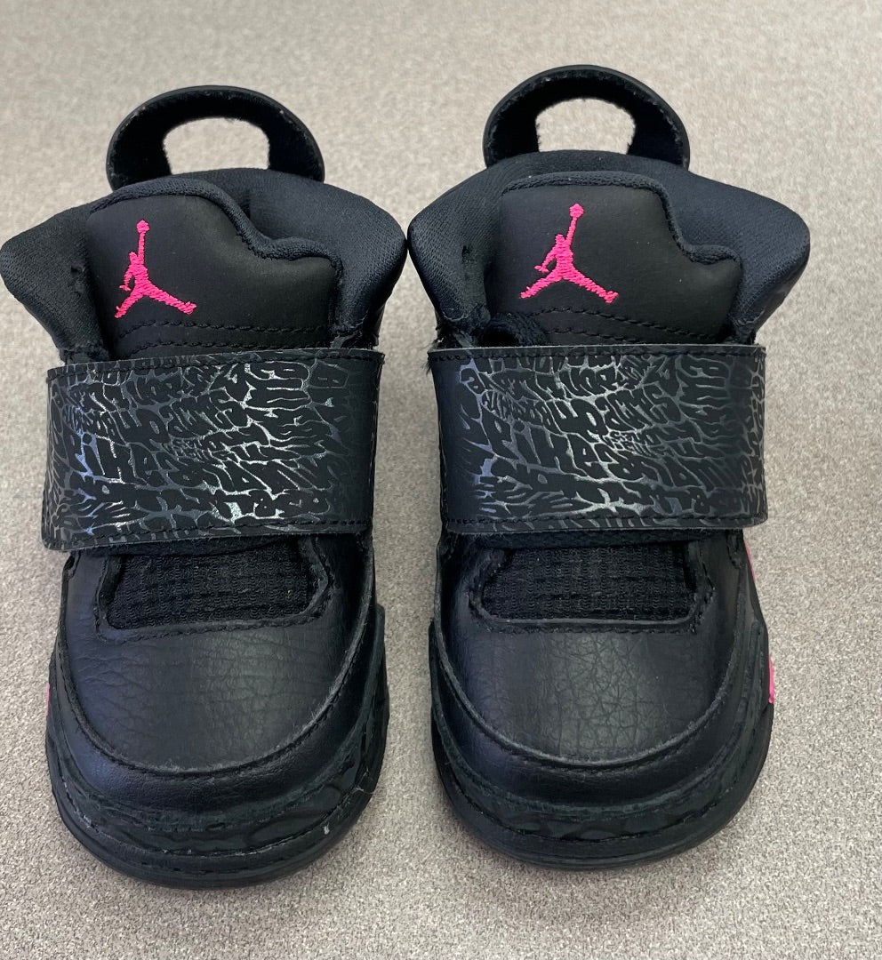 Black Nike Air Jordan Velcro Lace Up Shoes, 4T