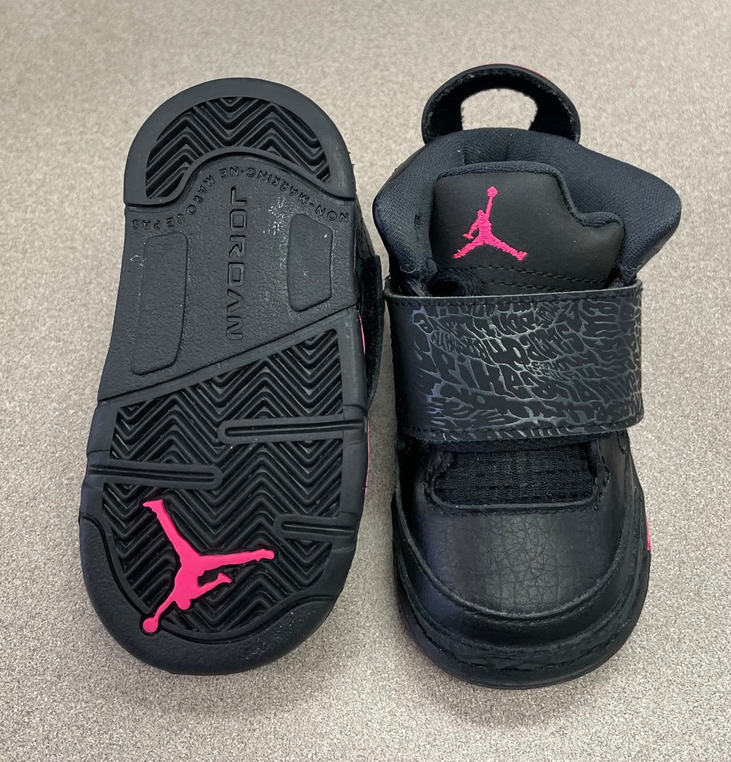 Black Nike Air Jordan Velcro Lace Up Shoes, 4T