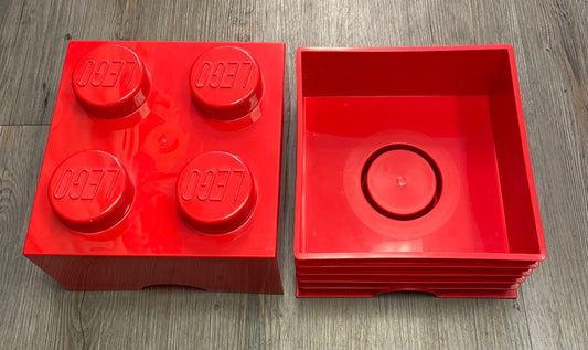Red Lego Brick Storage Lego Storage, 4 Stud