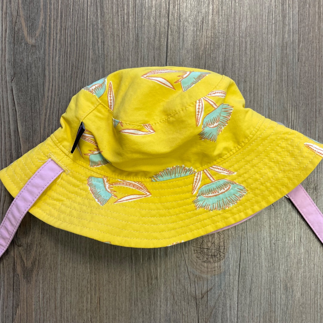 Pink Yellow Patagonia Reversible Bucket Hat, 0-6M