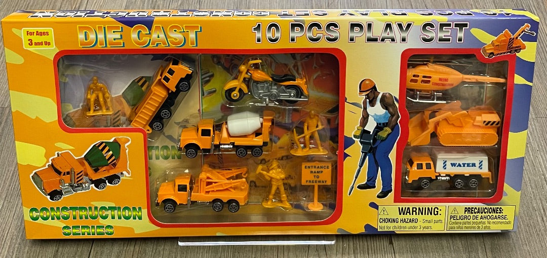 Multi  Die Cast Construction Set, 10 Pcs