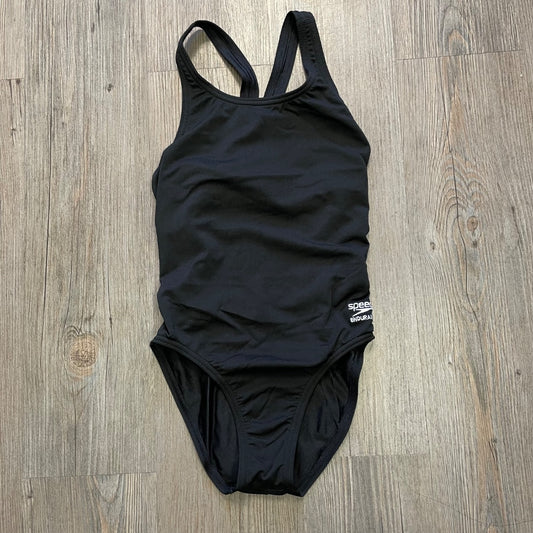 Black Speedo Onepiece Bathing Suit, 12Y