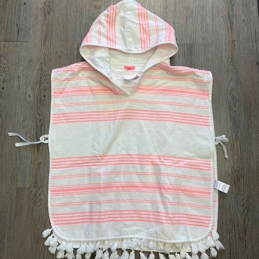 White pink Stripe Sunuva Hooded Cover Up, 10Y