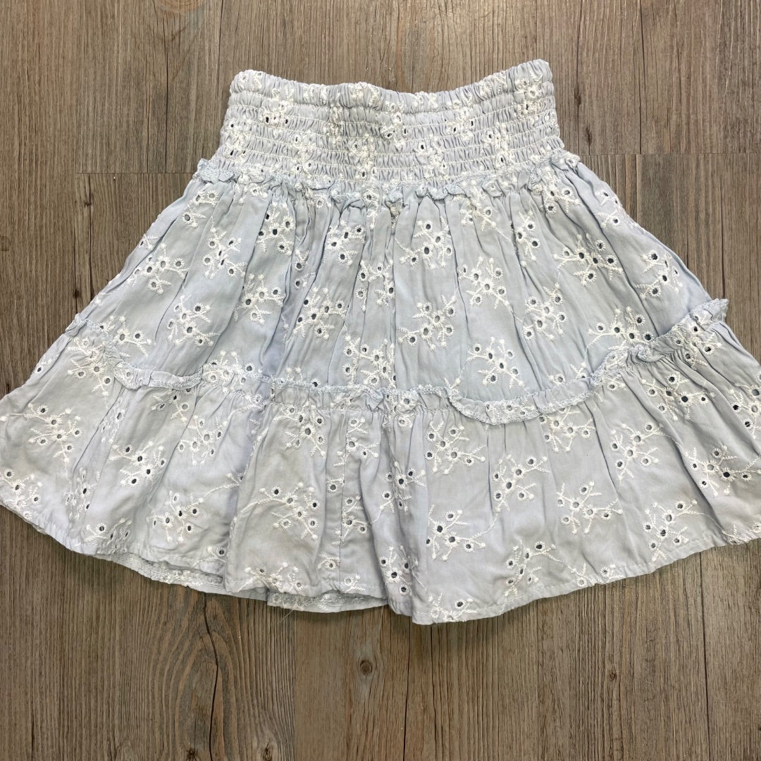 Blue Eyelet Skirt, 6Y