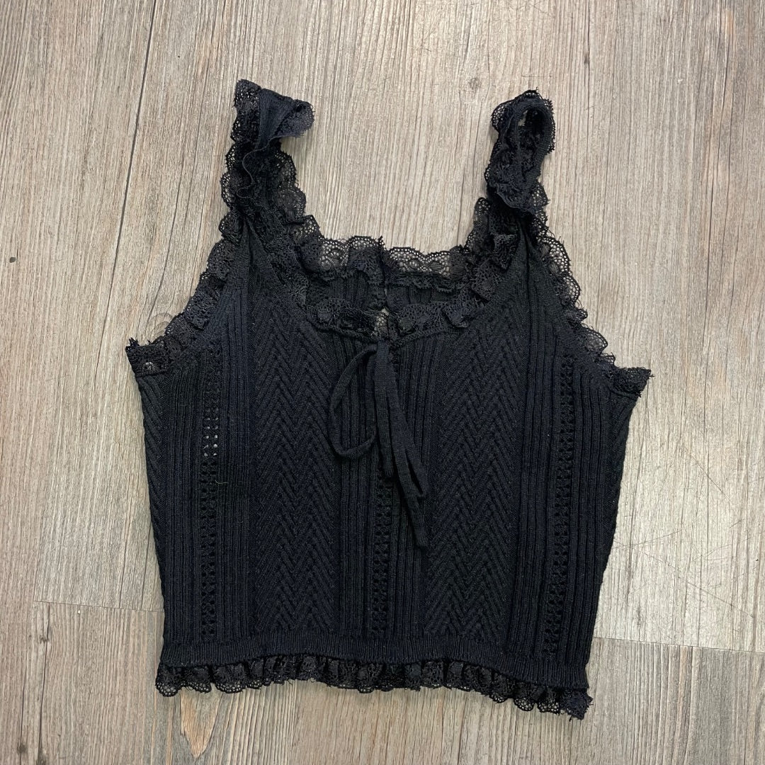 Black Knit Tank Top, 8Y