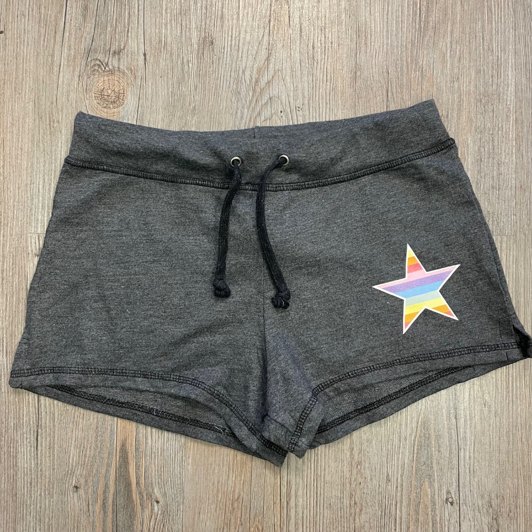Charcoal Draw String Shorts, 10-12Y