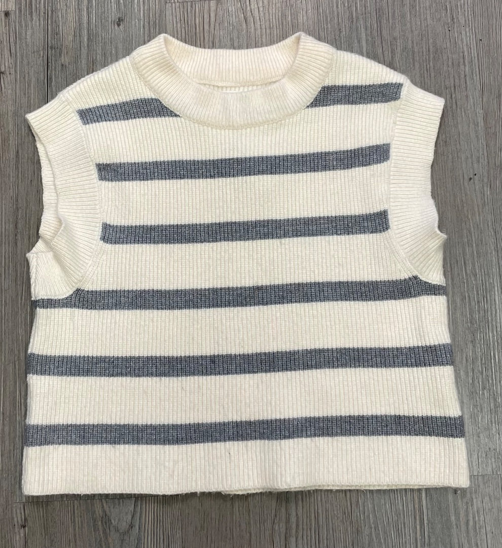Grey/Ivory Zara Knit Sleeveless Top, 9-10Y