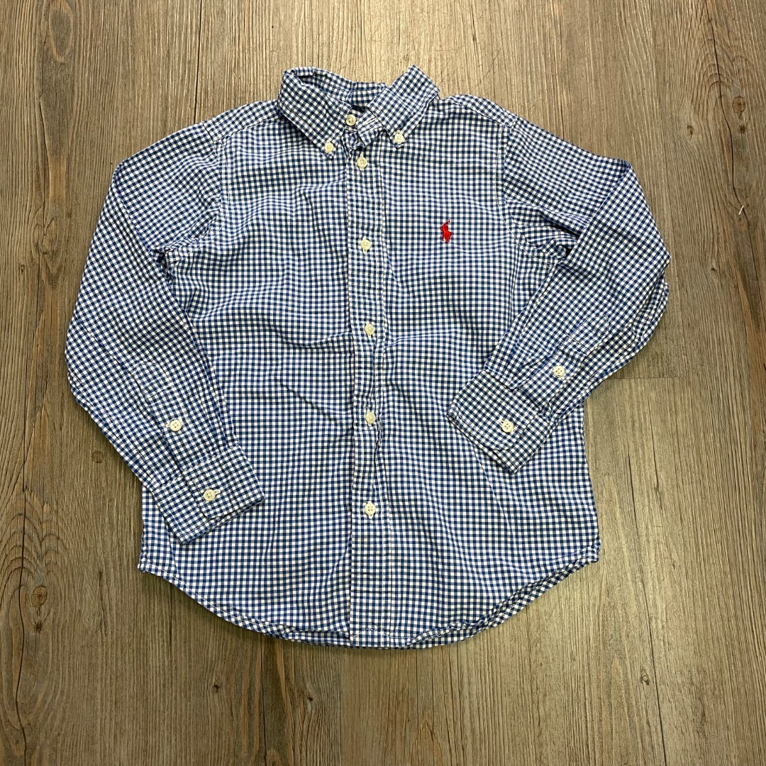 Gingham Ralph Lauren LS Shirt, 5Y