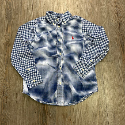 Gingham Ralph Lauren LS Shirt, 5Y