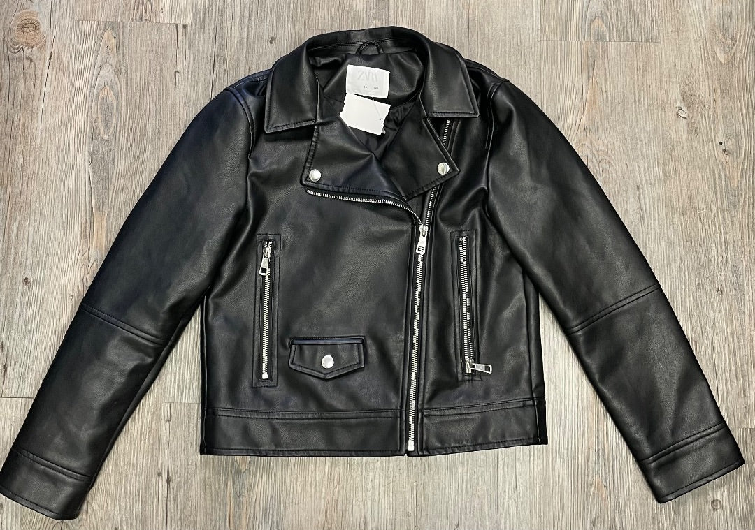 Black  Zara Pleather Jacket, 10Y