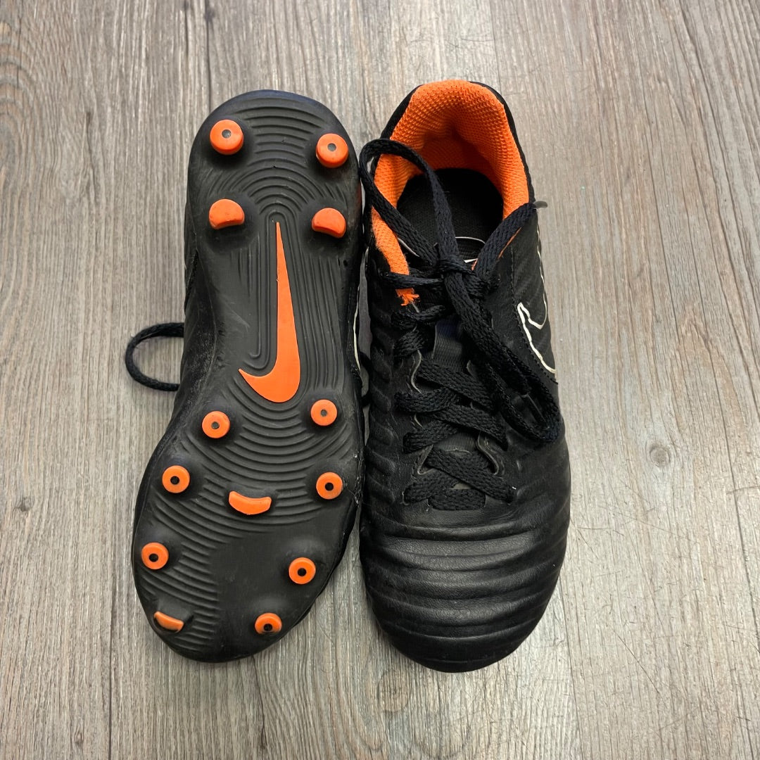 Black Orange Nike Soccer Cleats, 12Y
