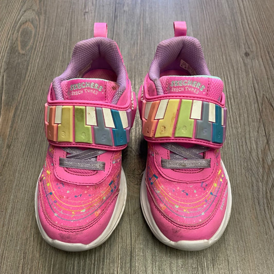 Pink Skechers Sketch Tune Velcro Shoes, 12.5Y