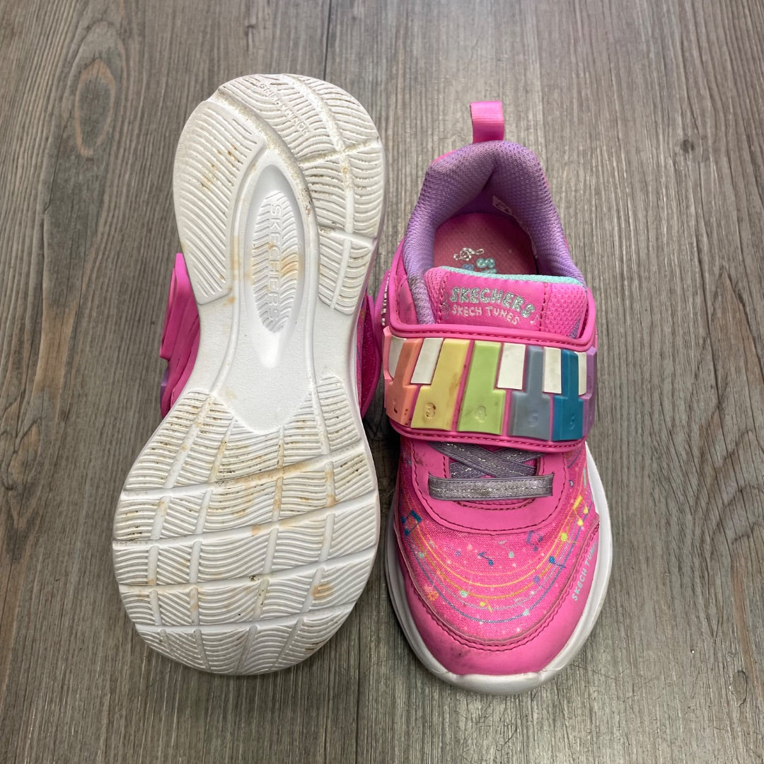 Pink Skechers Sketch Tune Velcro Shoes, 12.5Y