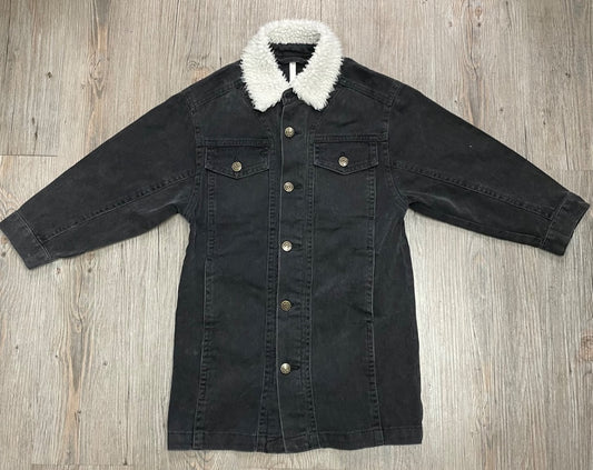 Black .Rylee+ Cru Long Trucker Jacket, 4-5Y