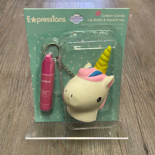 Pink White  Squish Toy Unicorn