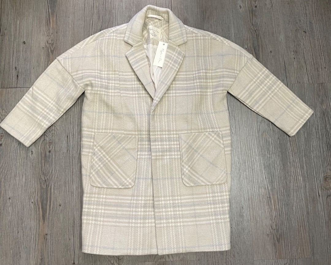 Fall Plaid Natural .Rylee+ Cru Longline Coat, 4-5Y