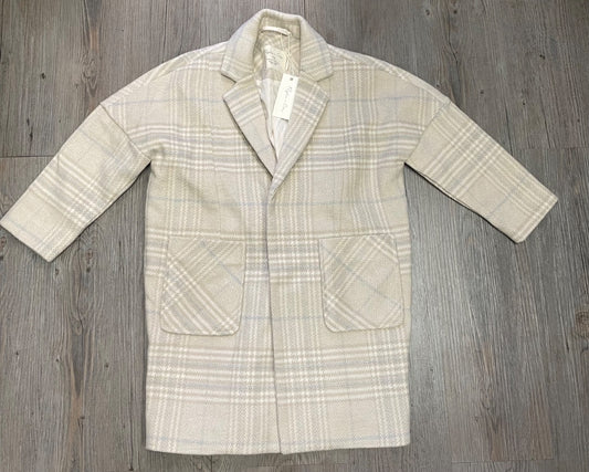 Fall Plaid Natural .Rylee+ Cru Longline Coat, 4-5Y