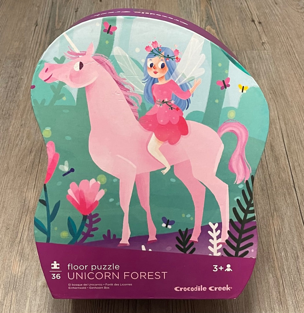 Multi Colour Crocodile Creek Floor Puzzle Unicorn Forest, 3Y+