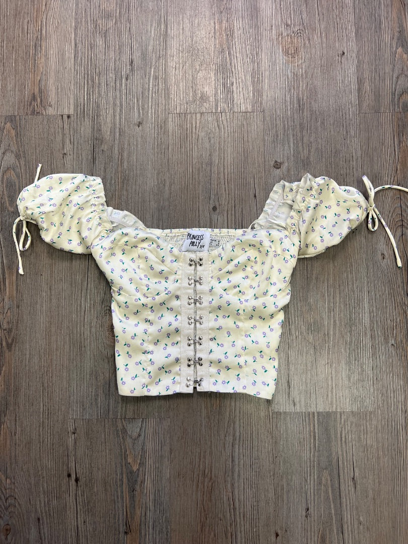 Beige Floral Princess polly Corset top, XS