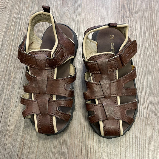 Brown Carters PleatherSandals, 12Y
