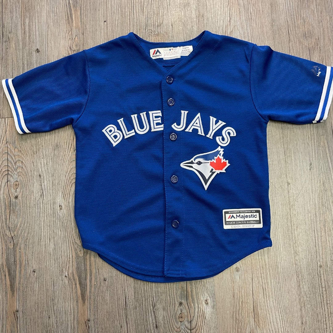 Blue Majestic Blue Jays Jersey, 5-6Y