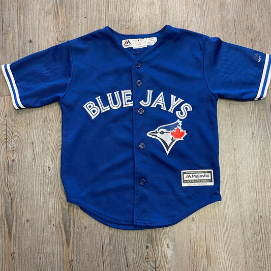 Blue Majestic Blue Jays Jersey, 5-6Y