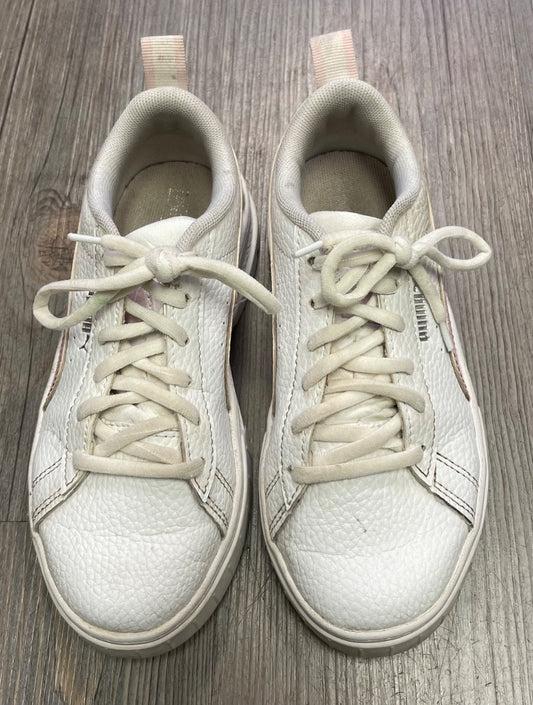 White Puma Lace Up Shoes, 13Y