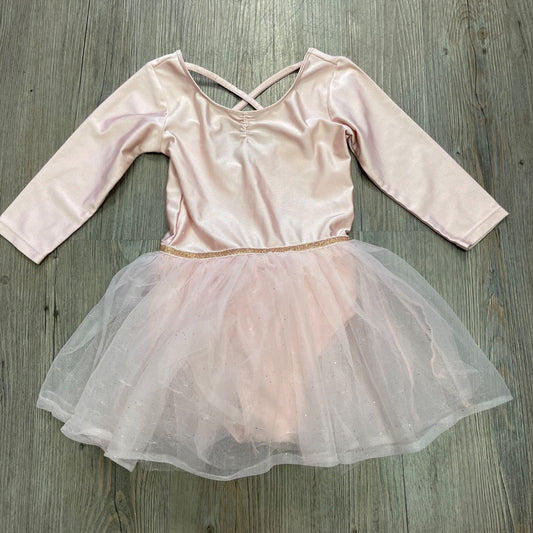 Dusty Rose  3/4 Sleeve Leotard, 5-6Y