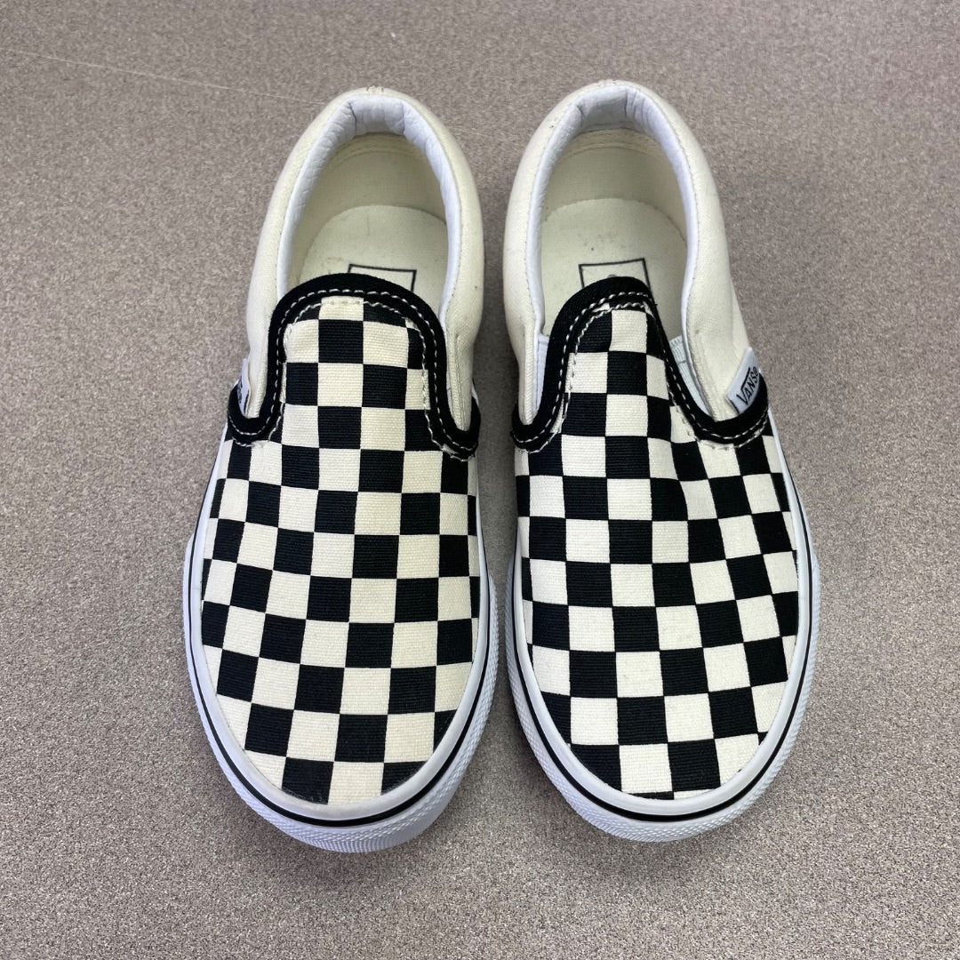 Check Vans Slip On Shoes, 11Y