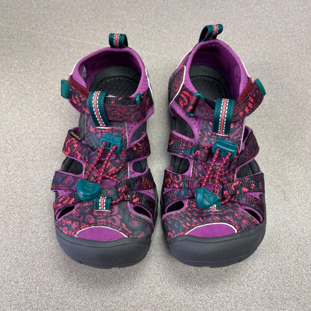Purple Floral Keen Sandals, 12Y