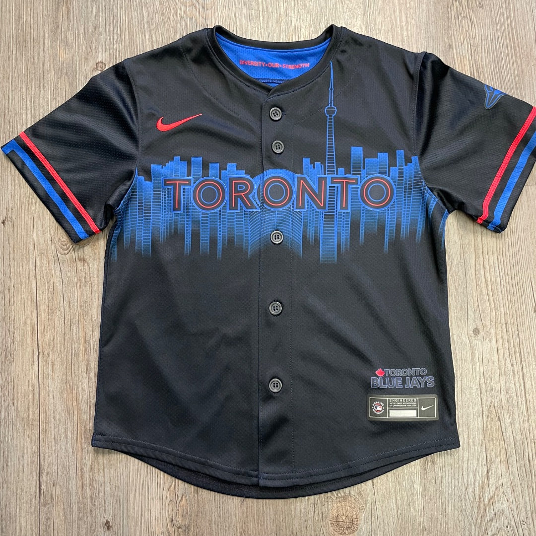 Black Nike Blue jays Jersey, 7Y