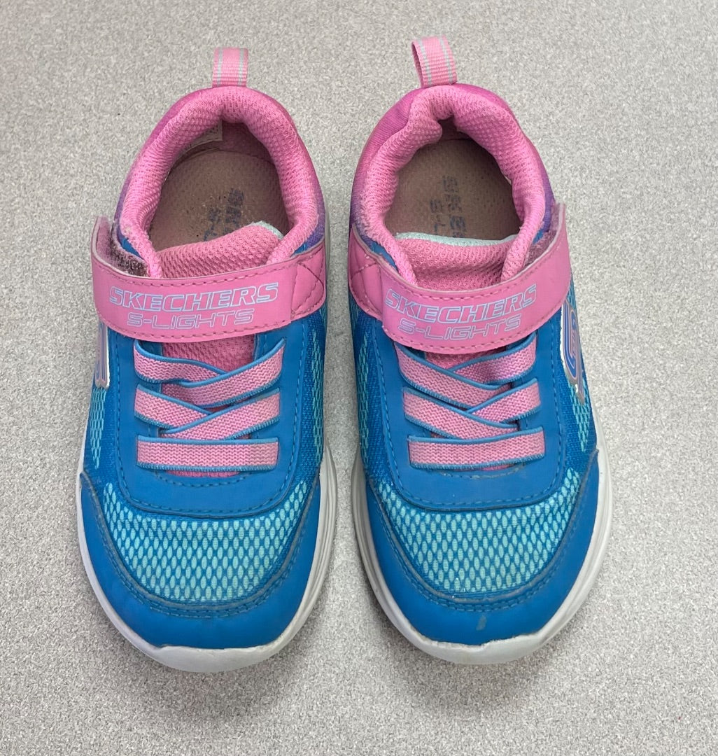 Blue/Pink Skechers Lights up Sneaker, 8T