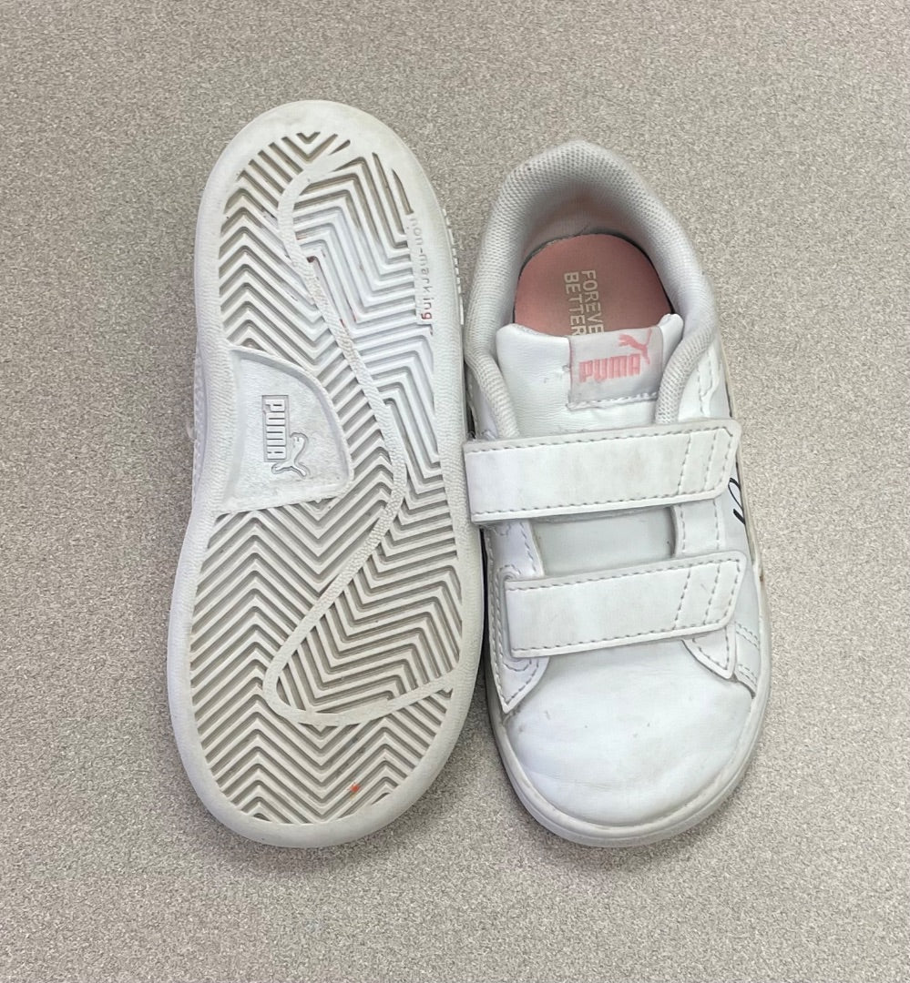 White Puma Velcro Shoes, 8T